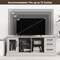 63 Inches Entertainment Center with 3 Storage Drawers and Removable Glass Shelves